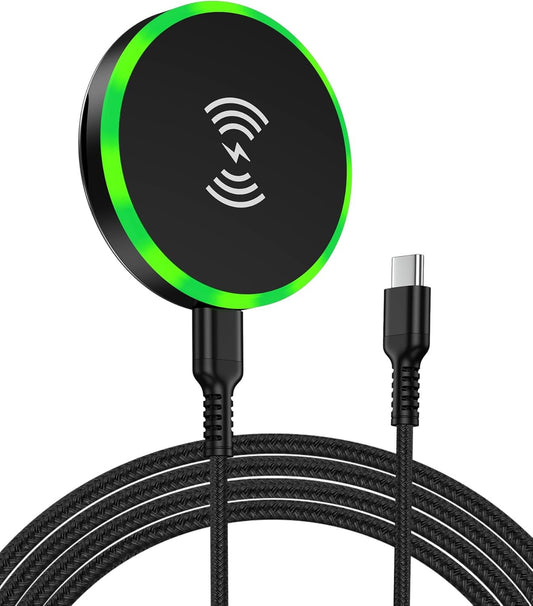 Magsafe Charger Samsung Wireless Charger Pad Fast Charging for Android Samsung Galaxy S25Ultra/S25/S24 FE/S23/S22/S21/Z Flip 6/5, 15W Max Fast Magnetic Wireless Charger Stand for iPhone 16/15/14/13/12