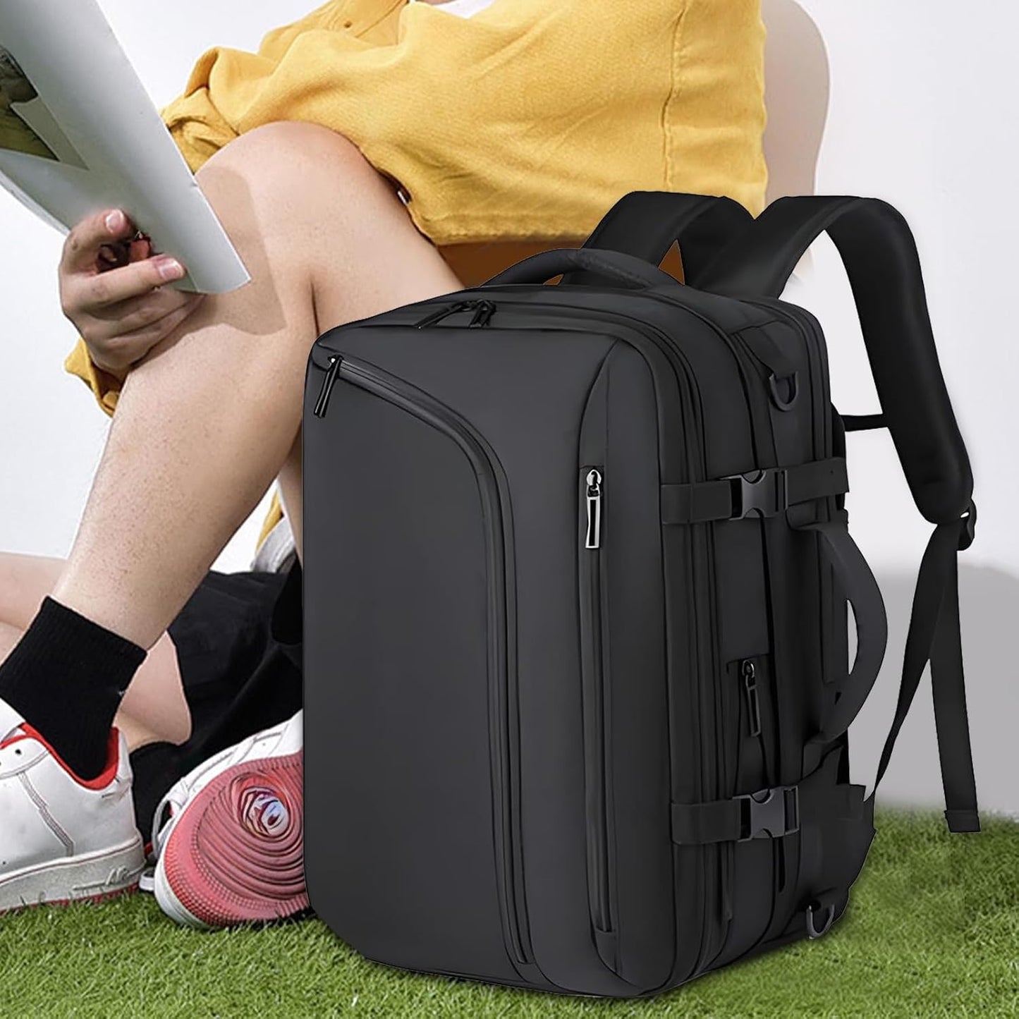 Vacuum Backpack Travel, Compression Packing Cubes, Waterproof Carry on Pack with Expandable and Waterproof Design or Long Term Clothing Storage and Business Trip