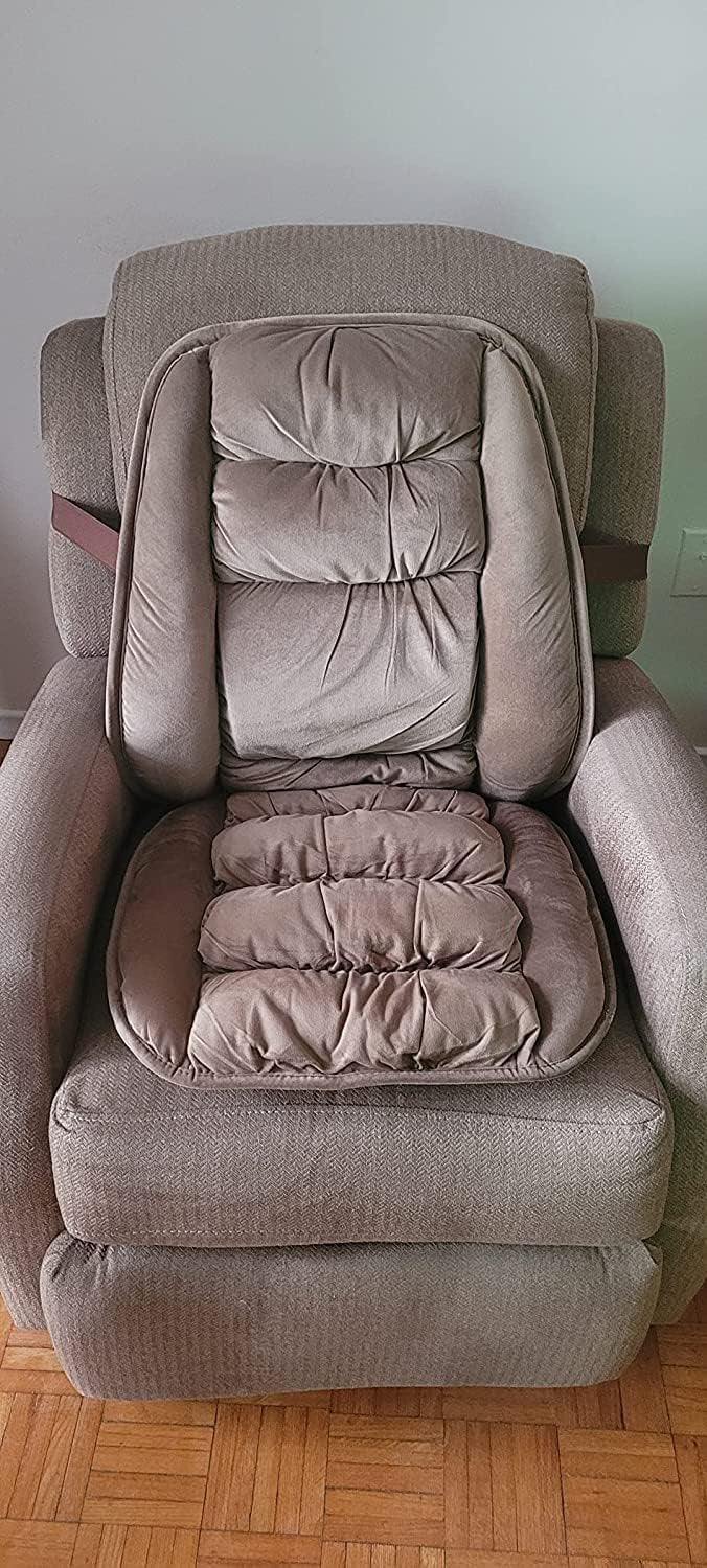 Low Back Pain Relief Large Size Recliner Lumbar Support and Nonslip Recliner Chair Seat Pads Cushion Back Rest Lumbar Cushion Pillow for Office,Dinning Desk Chair,Car,Truck Seats-Coffee