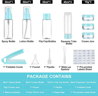 Tsa Approved Travel Toiletry Bottles Leakproof Containers Kit (BPA FREE) Travel Accessories Travel Bottles 12 Count Green-12