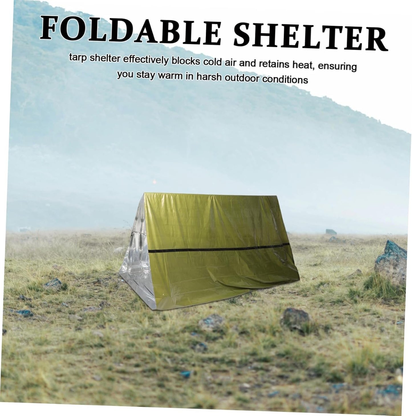 BESPORTBLE Emergency Tent Survival Blanket Outdoor Folding Shelter Warm Insulation Bag for Camping Hiking Cold Weather