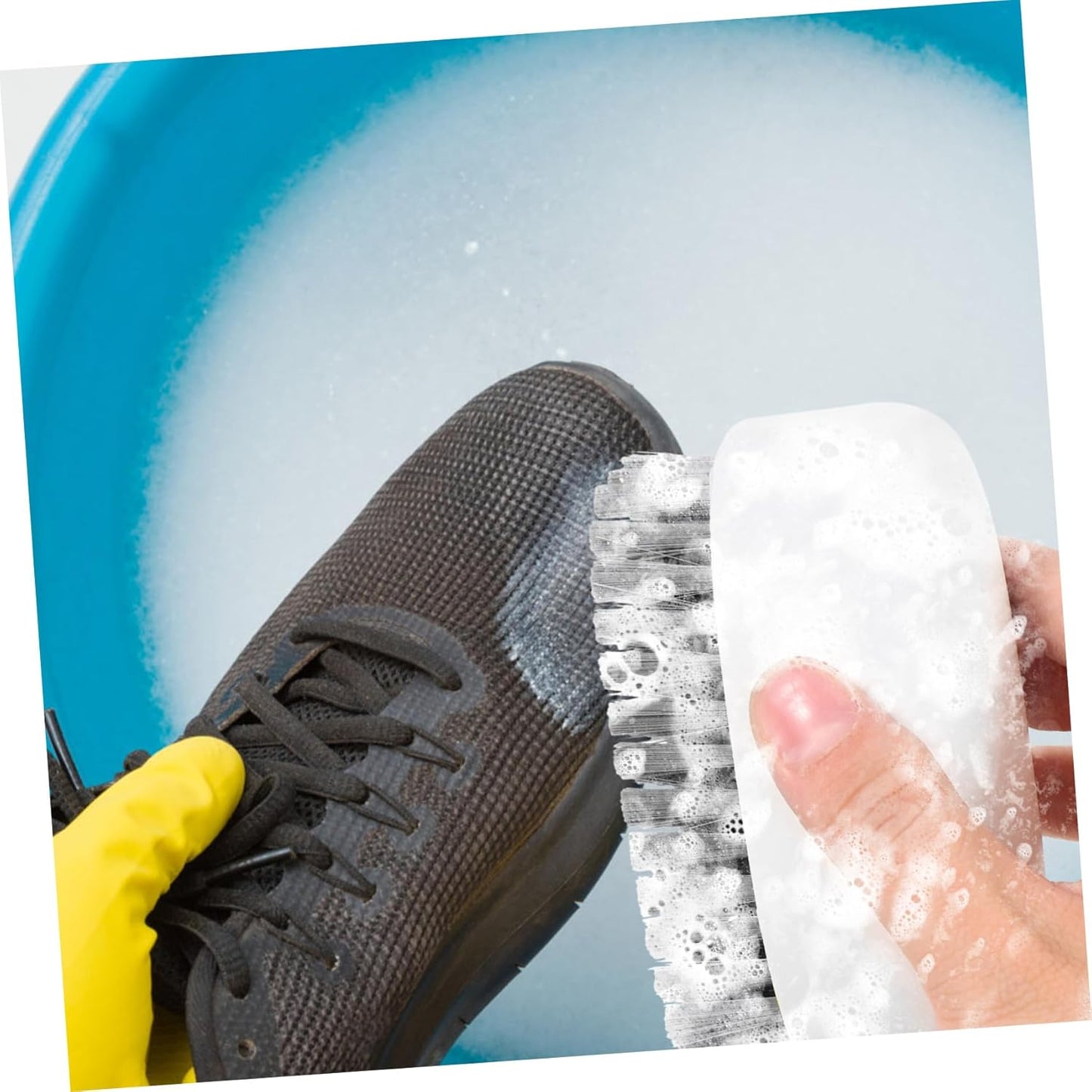 Beavorty Home Cleaning Essential 2 Piece Bath Brush Plastic Handle Sturdy Bristles Versatile for Cleaning Tasks