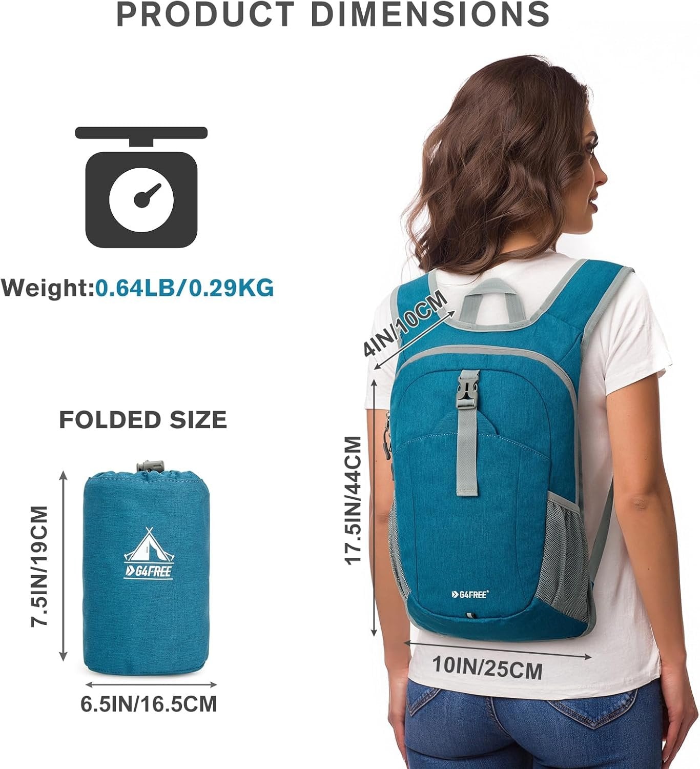 G4Free 12L Hiking Backpack Lightweight Small Hiking Daypack for Outdoor Travel Mini Foldable Shoulder Bag