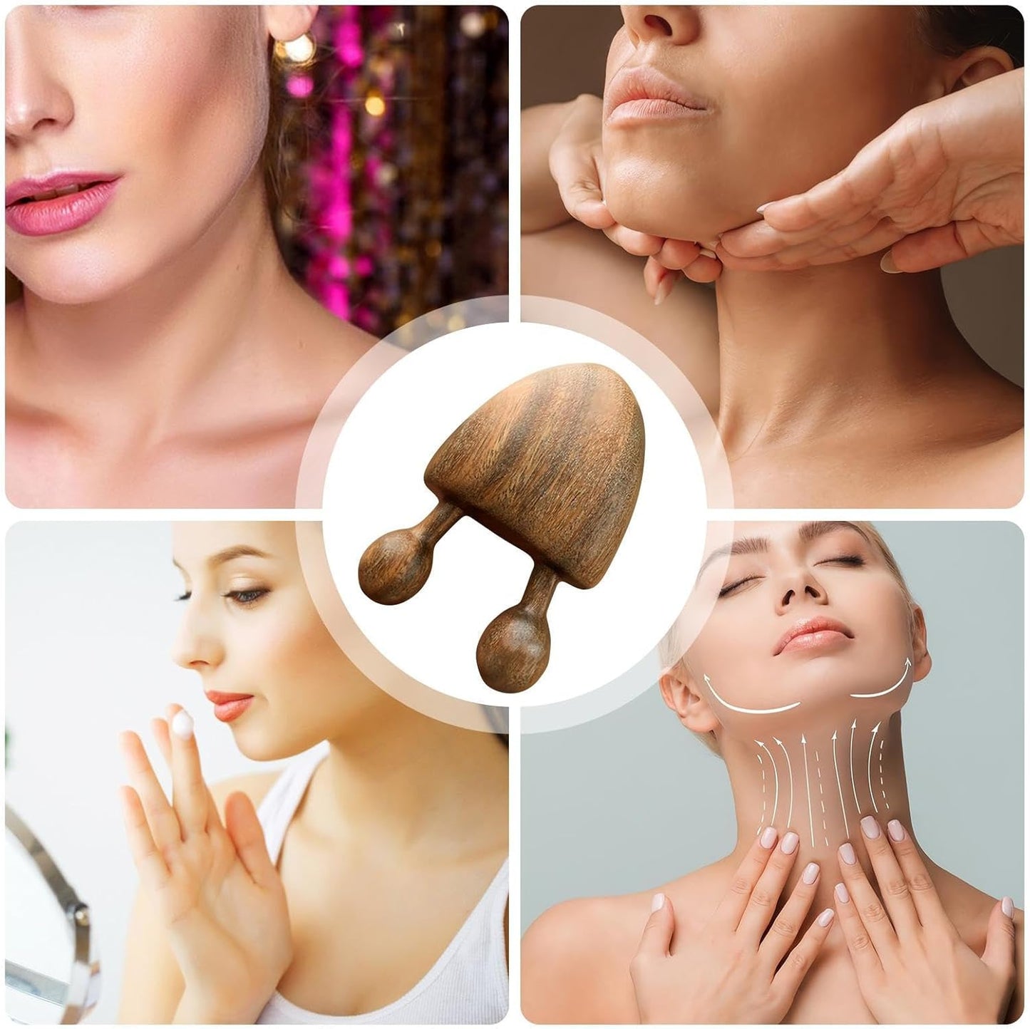 Gihioue Wooden Massage Tools,Natural Wooden Portable Scalp Massage Tool | Multifunctional Relaxing Health Care Product For Facial And Body Stress Relief Headache Relief