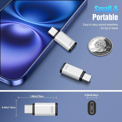 TiMOVO for Lightning to USB C Adapter, 4 Pack USB C Male to Lighting Female Adaptrer with 36W Fast Charging & Data Sync for iPhone 15/16 Pro/Pro Max/Plus, Galaxy S24/23, iPad, NOT for Audio/OTG, White