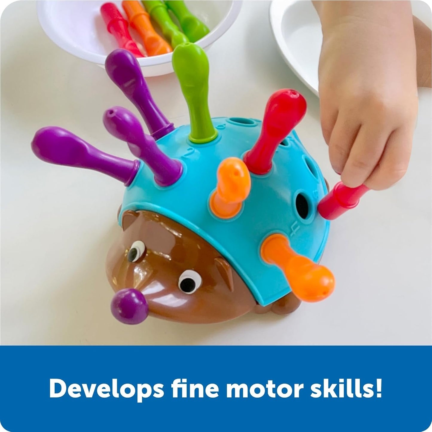 Learning Resources Spike The Fine Motor Hedgehog - 14 Pieces, Ages 18+ months Toddler Learning Toys, Fine Motor and Sensory Toys, Educational Toys for Toddlers, Montessori Toys
