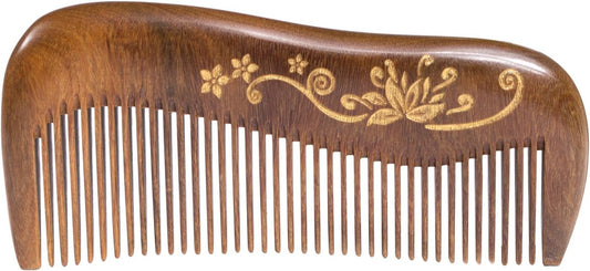 Breezelike Wooden Hair Comb - Fine Tooth Wood Comb for Women - No Static Natural Detangling Sandalwood Comb