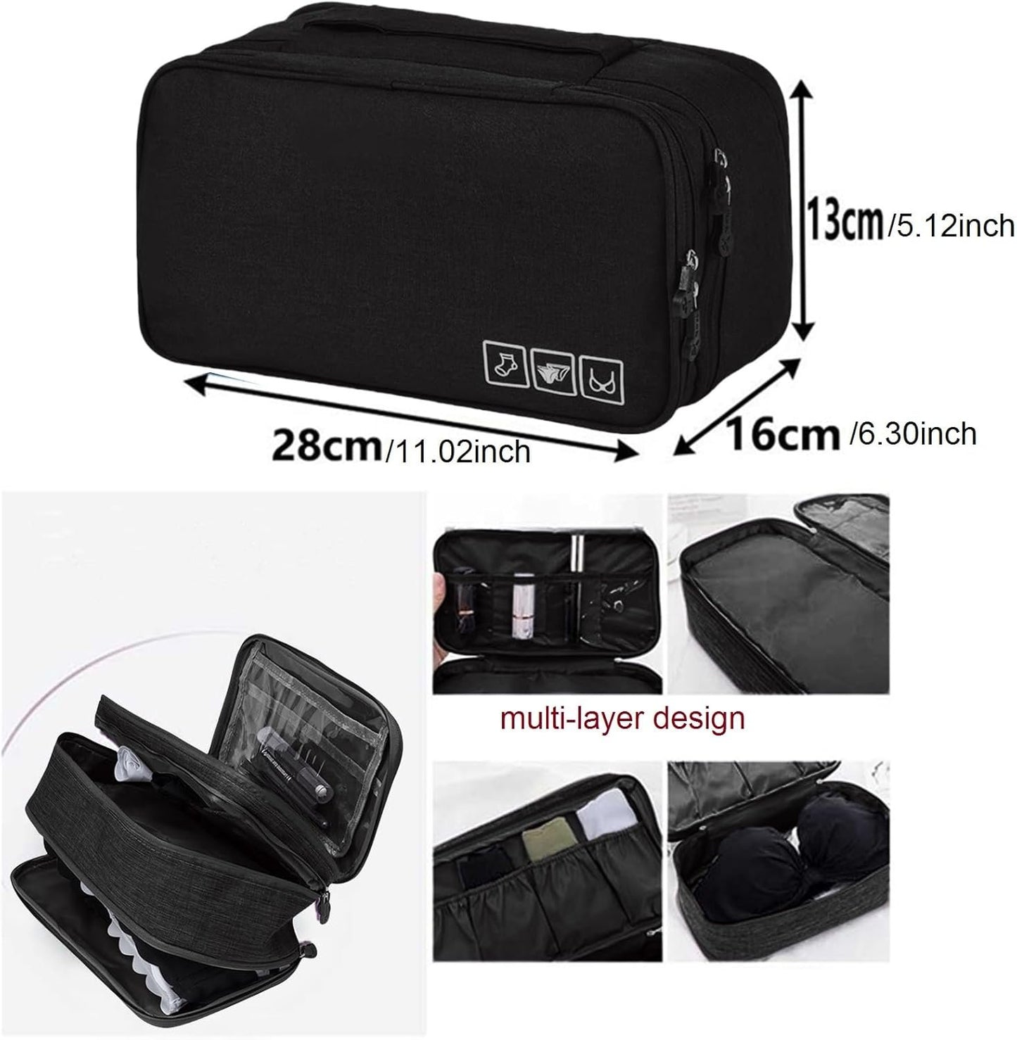 Travel Multi-function Underwear Organize Storage Bag Portable Bra Socks Lingerie Accessories Pack Cube Toiletry Bag