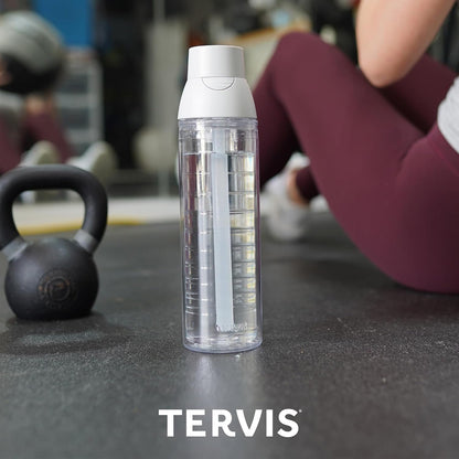 Tervis Clear & Colorful Insulated Tumbler, 24oz Venture Lite Water Bottle, White Lid