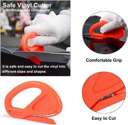 Reelau 20 Pieces Vehicle Vinyl Wrap Tool Kit Car Wrap Kit,Utility Knife Wrap Tools Vinyl Wrap Window Tint Film Tool Include Felt Squeegee, Safety Cutter for Car Wrapping