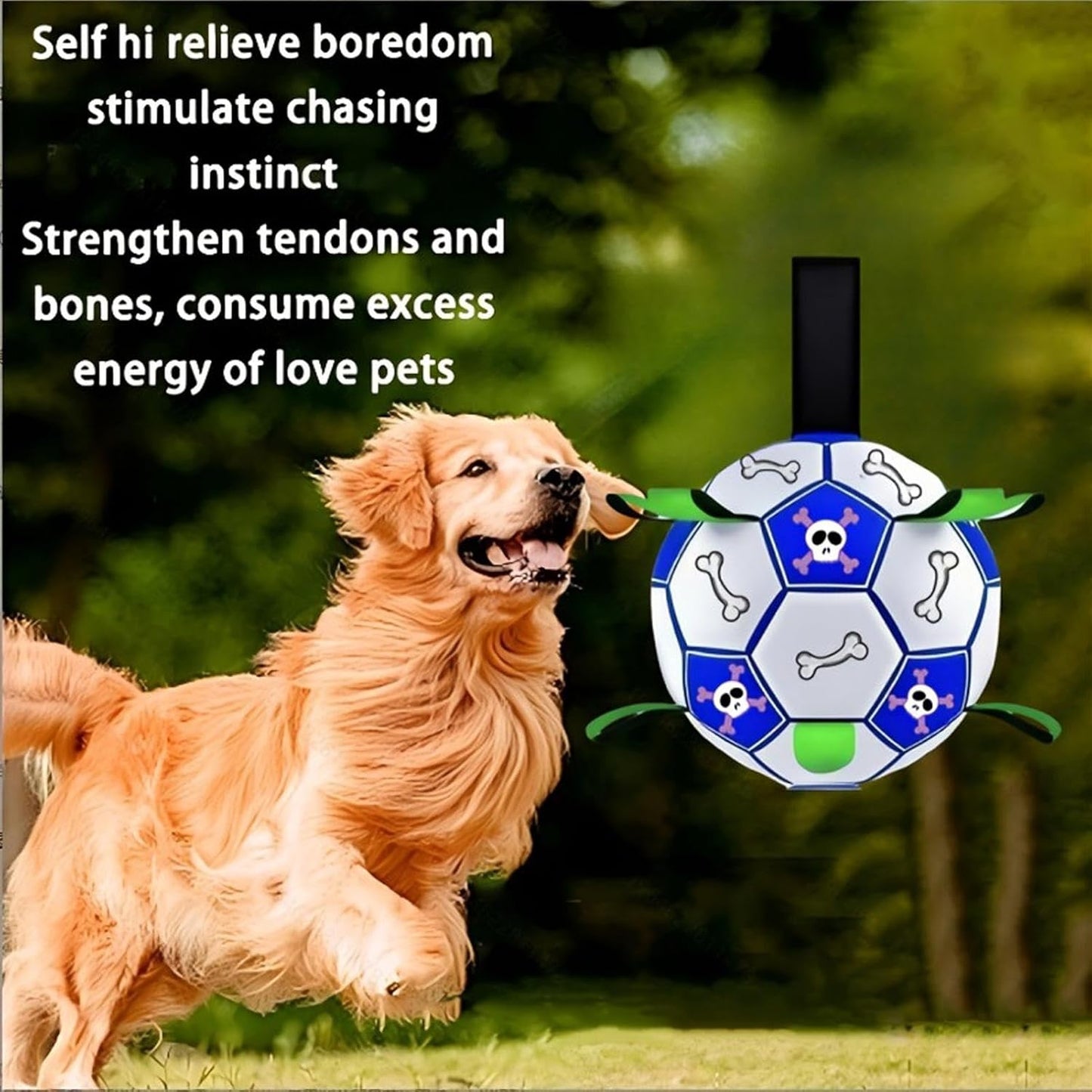 Ghjkldha Dog Herding Toys, Dog Training Toy Soccer Ball 5.91x5.91 inches, Tug of War Entertainment, Durable Interactive Play, Small Medium Large Sizes, Ideal for Garden, Park, Beach