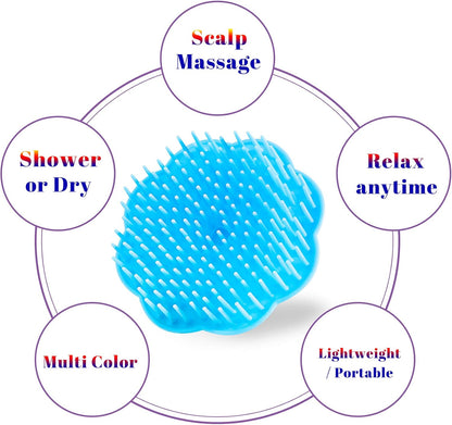 Hair Scalp Exfoliator Brush Dandruff Cleaning Brush, Flexible Scalp Massager Brush, Shower Scalp Shampoo Brush for Home, Office, Travel and Pets 2-Pack
