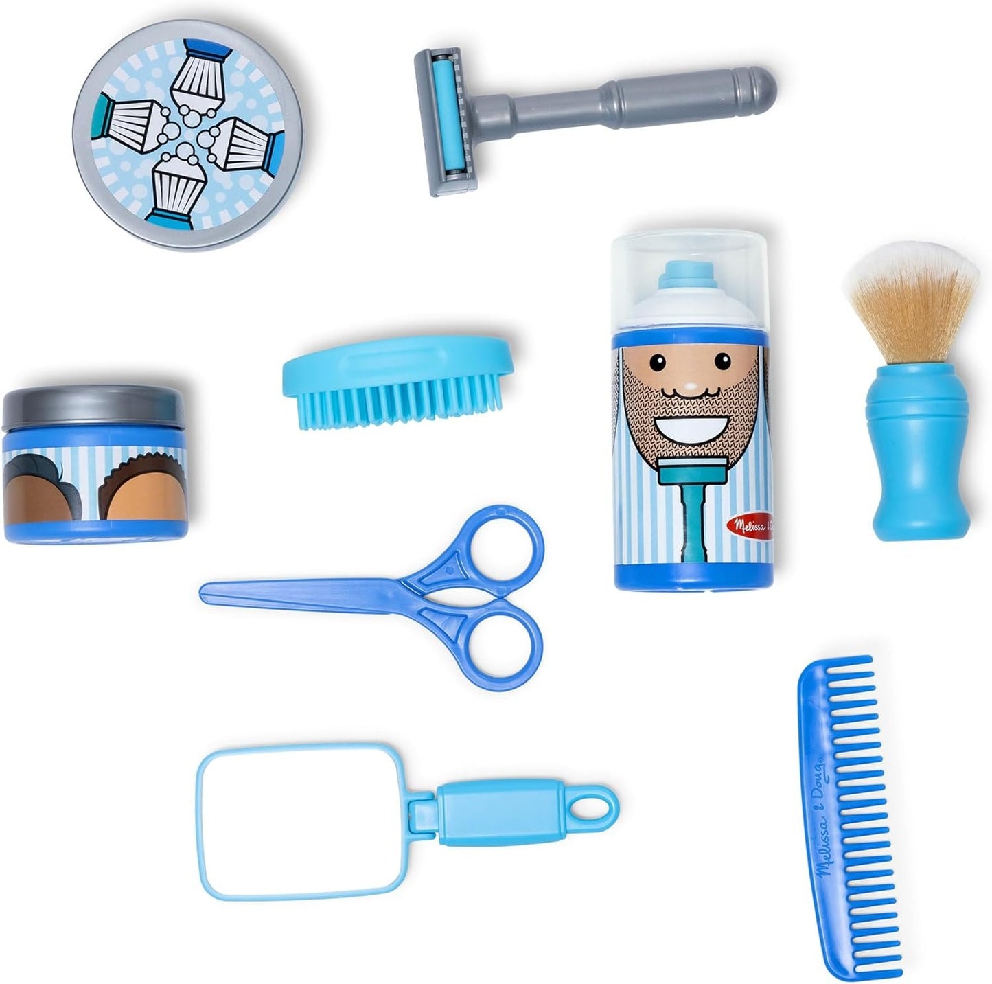 Melissa & Doug Barber Shop Pretend Play Set Shaving Toy for Boys and Girls Ages 3+ - Wearable Beard and Shave Accessories for Role Play
