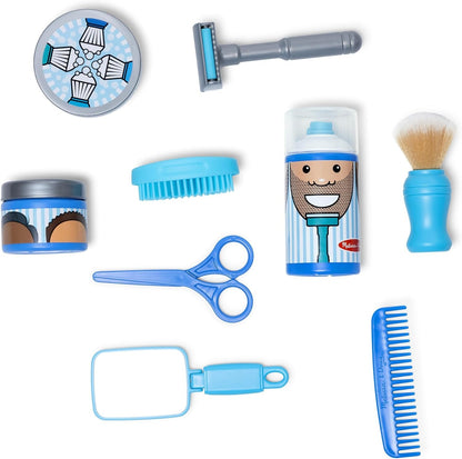 Melissa & Doug Barber Shop Pretend Play Set Shaving Toy for Boys and Girls Ages 3+ - Wearable Beard and Shave Accessories for Role Play