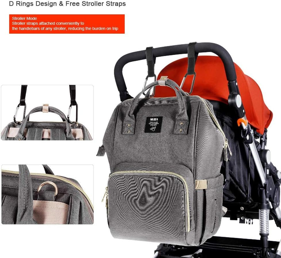 MUIFA Diaper Bag Multi-Function Waterproof Travel Backpack Nappy Bag for Baby Care with Insulated Pockets