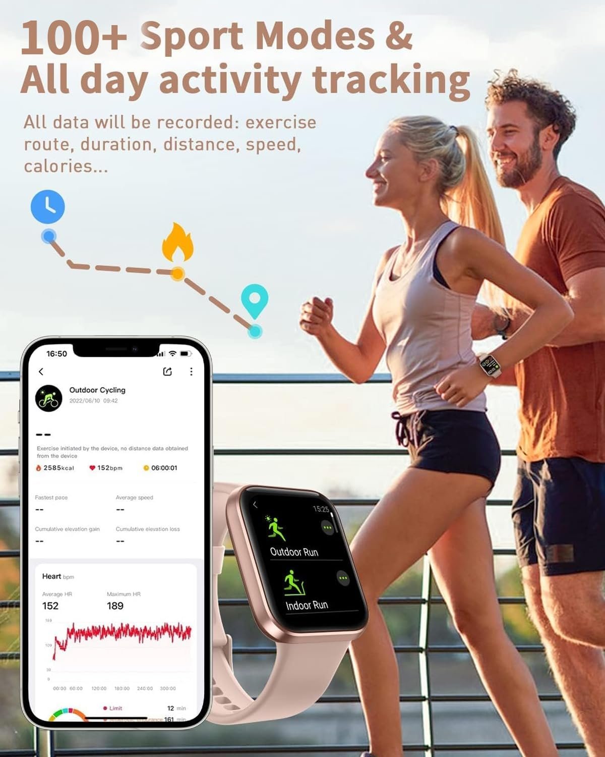 Smart Watch for Women Men Bluetooth Call, Alexa Built-in 1.8'' HD Touch Screen Fitness Tracker Watch, Heart Rate Sleep Monitor Pedometer Message Reminder IP68 Waterproof Smartwatch for Android iOS