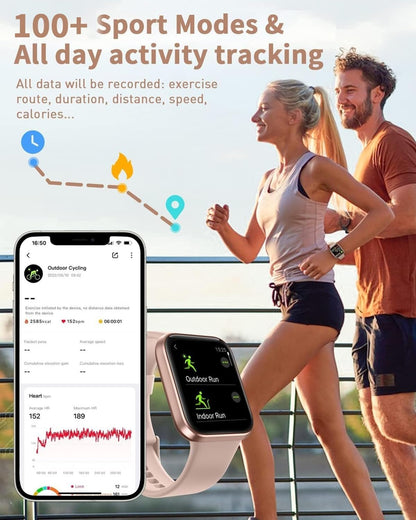 Smart Watch for Women Men Bluetooth Call, Alexa Built-in 1.8'' HD Touch Screen Fitness Tracker Watch, Heart Rate Sleep Monitor Pedometer Message Reminder IP68 Waterproof Smartwatch for Android iOS