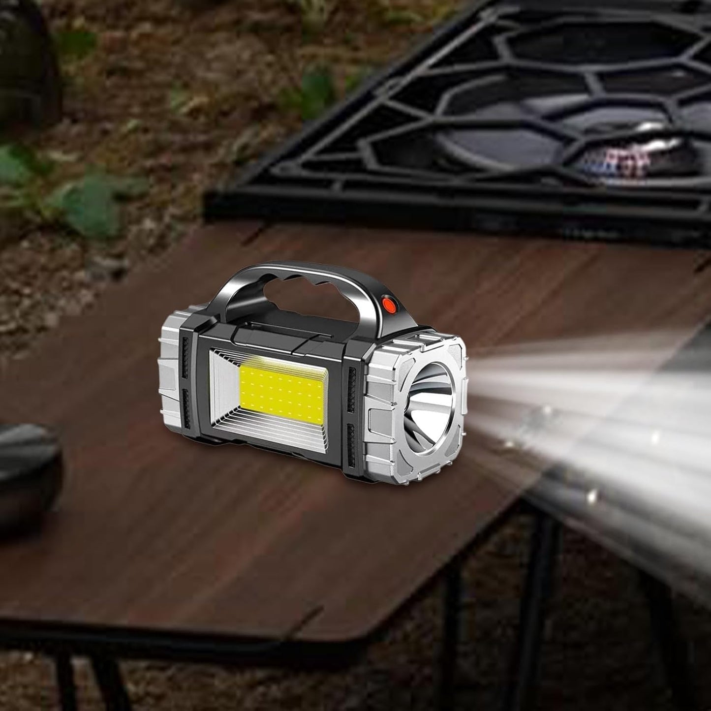 Generico Solar Flashlight, USB Rechargeable Waterproof Torch, Emergencies Power Bank, Rugged Outdoor Gear, Solar-Powered LEDs Light for Hiking, Camping, Survival, Travel, Work Situations