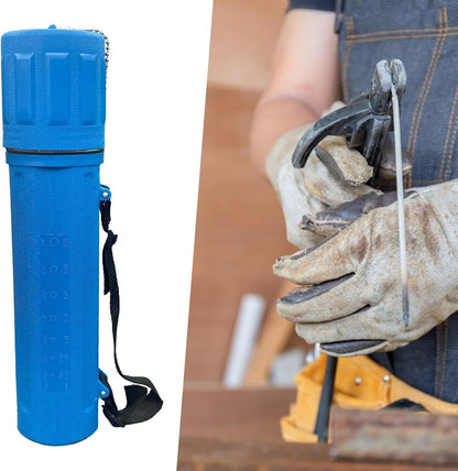 Oshhni Welding Rod Holder Welding Rod Canister 15 inch Airtight with Strap Workspace Organization Airproof Welding Rod Storage Tube, Blue