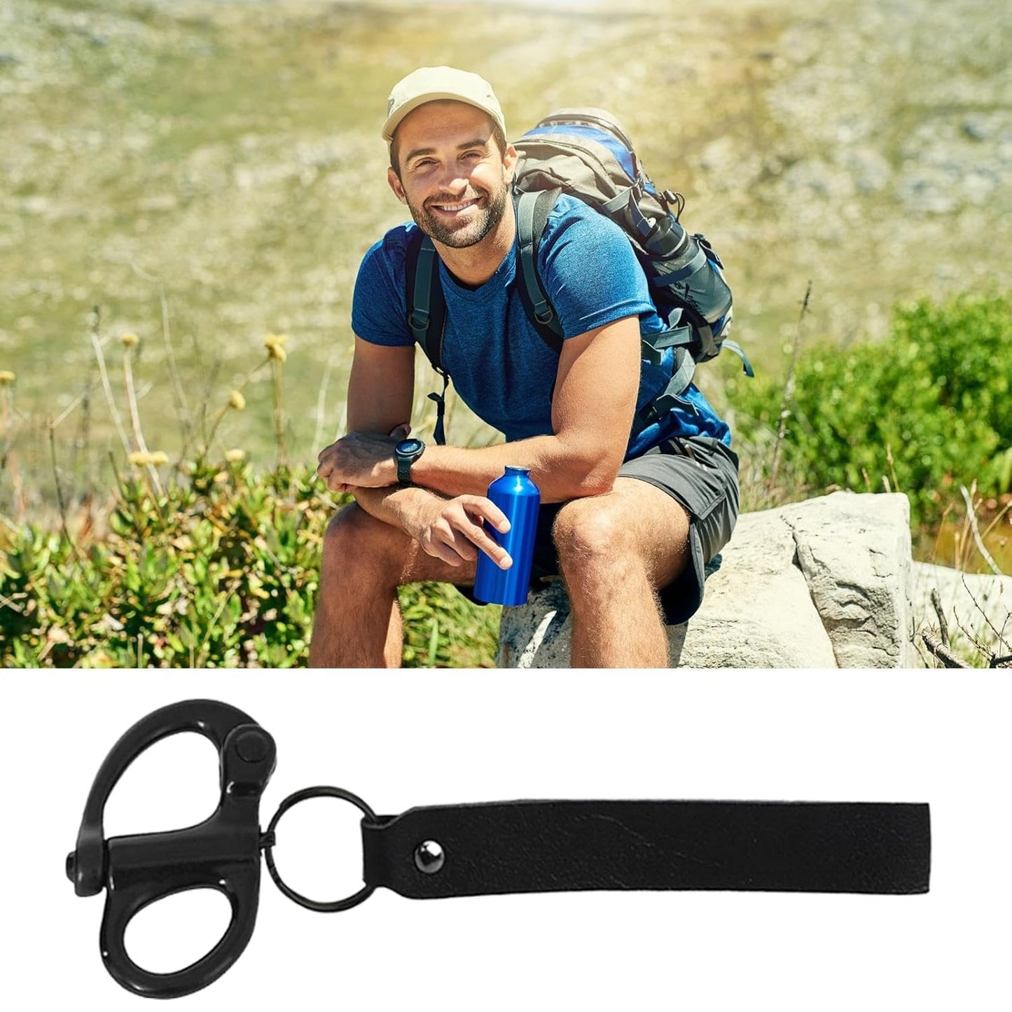 Quick Release Clip Shackle, Stainless Steel Snap Hook, Marine Grade Construction, Heavy Duty Rigging Connector, Firefighter Safety Tool, 6.3x4.72x0.79 Inches, Fire Rescue Equipment