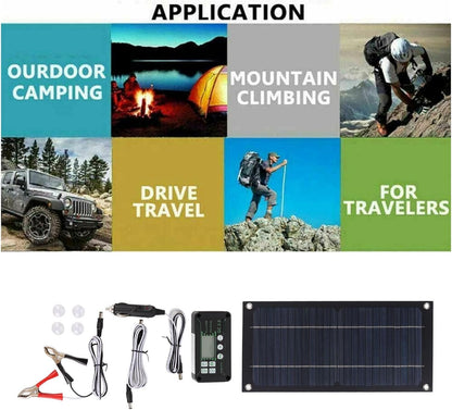 600 Watts Solar Panel Kit, High-Efficiency Monocrystalline Solar Panel Charger with Extension Cable and Battery Clip for RV Outdoor Camping and Other Off Grid Applications