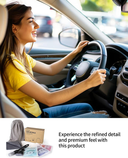 AX2V 7Pcs Car Interior Detailing Cleaning Kit, Detailing Brush Set,Clean Gel, Wash Kit, Cleaning Tools for Car and Keyboard Interior Cleaning