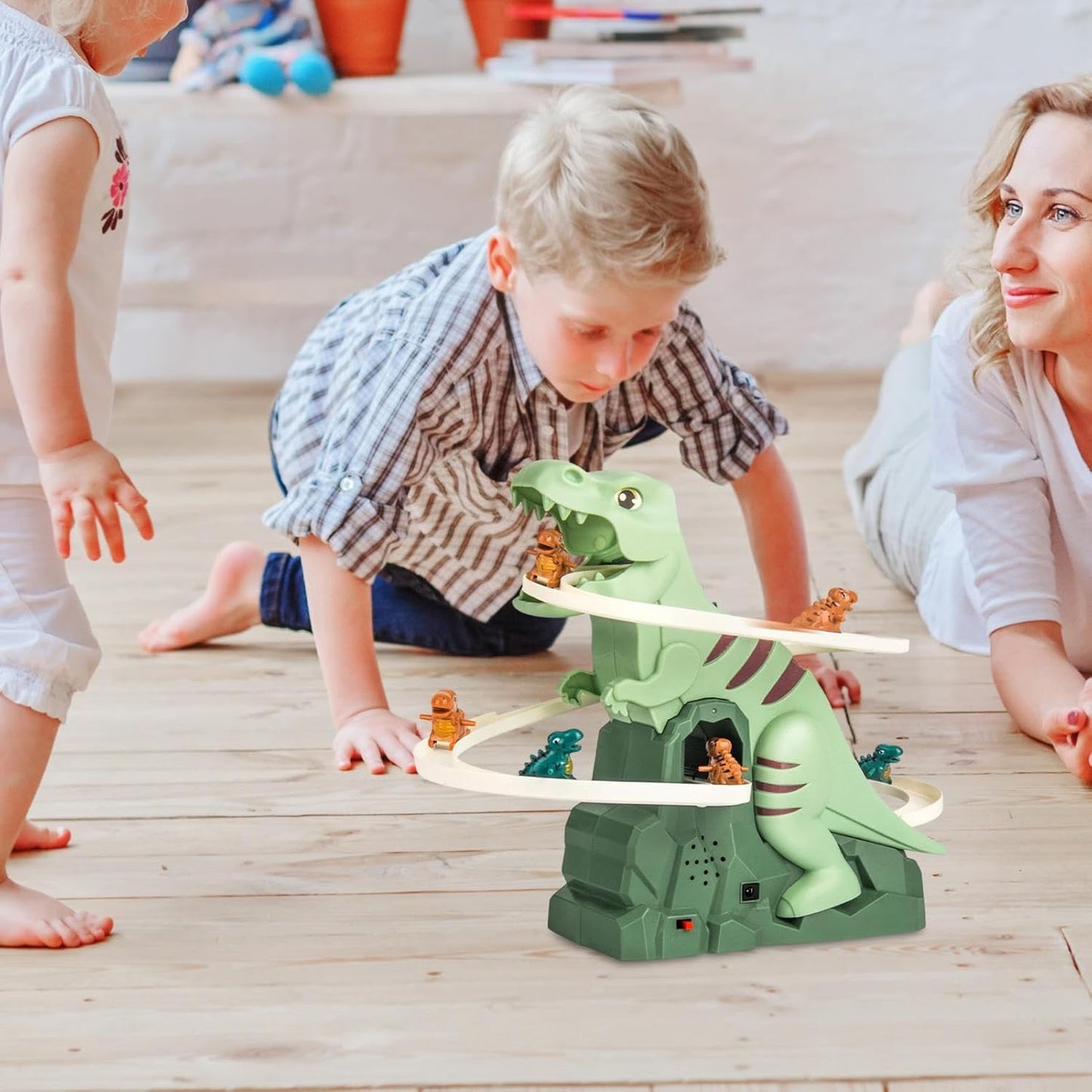 Climbing Dinosaur Toy, Interactive Track Slide Game, Roller Coaster Adventure Playset, Lights & Music, Educational & Realistic Design, Indoor & Outdoor Play, Dinosauri & Accessories