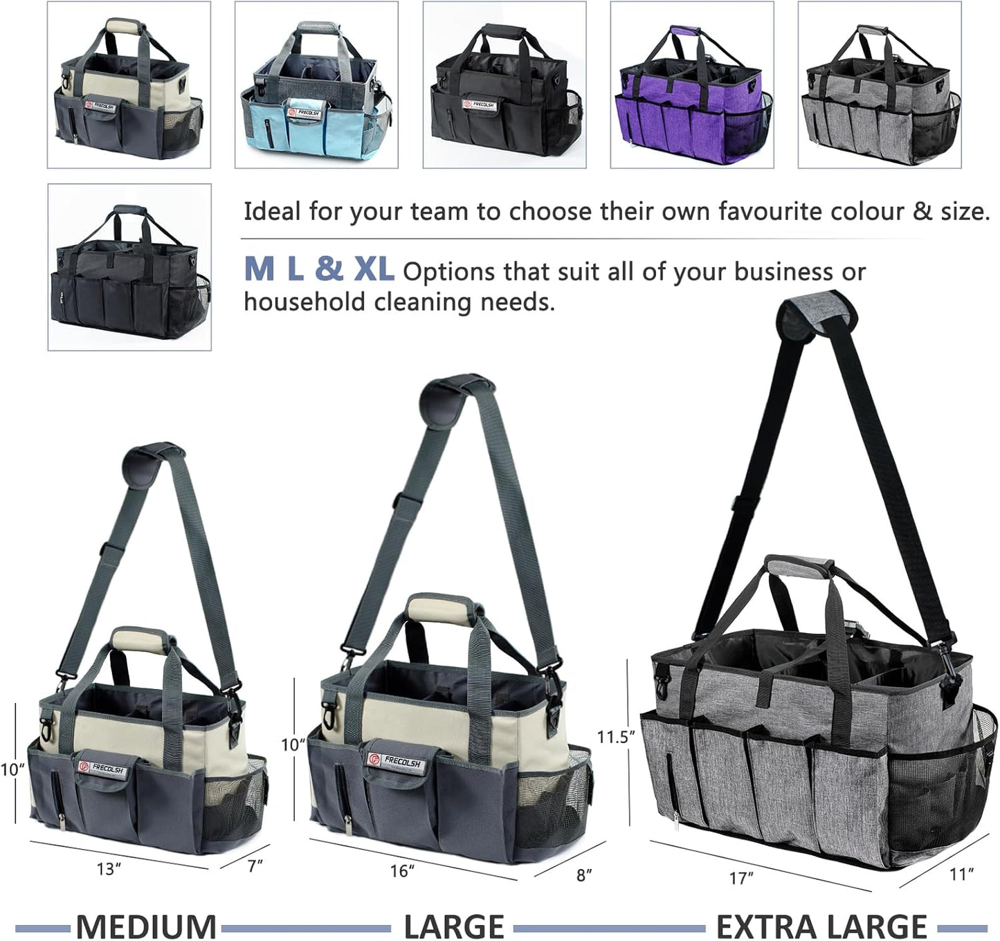 FRECOLSH Cleaning Caddy for Cleaning Suppliers Organizer with Pockets for House Cleaning Essentials, Cleaning Organizer, Wearable Cleaing Bag Tote, Storage Caddy for Housekeeping