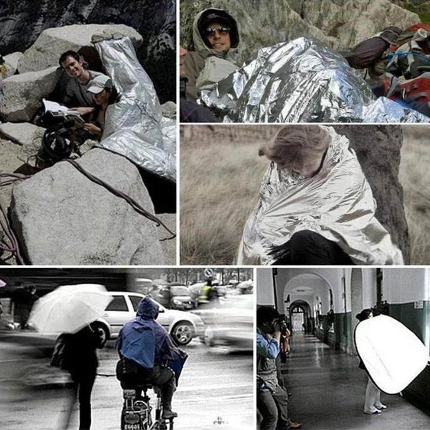 6 Pieces Highly Reflective Plant Growth Mylar Garden Greenhouse Covering Foil for First Aid Blankets, Grow Rooms, Camera Reflectors, Tents Outdoor Emergency (Gold, Silver)