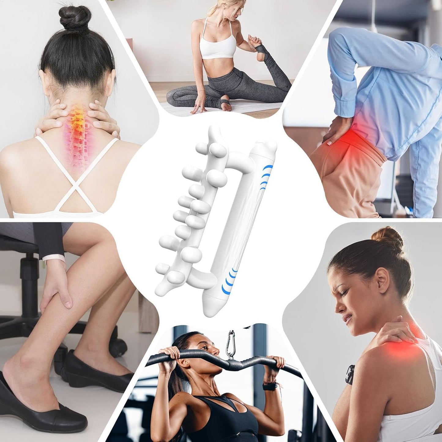 Ungtyb Fascia Massage Tool, Anti-Cellulite Stick, Myofascial Release Roller, Deep Tissue Relief, Trigger Point Massager, Ideal for Neck, Back, Muscle Recovery, 7.87x3.35x3.35in