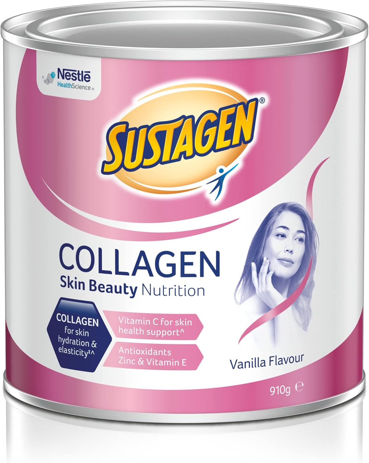 Sustagen Skin Health Nutrition Collagen Powder, Vanilla Flavour, 910g