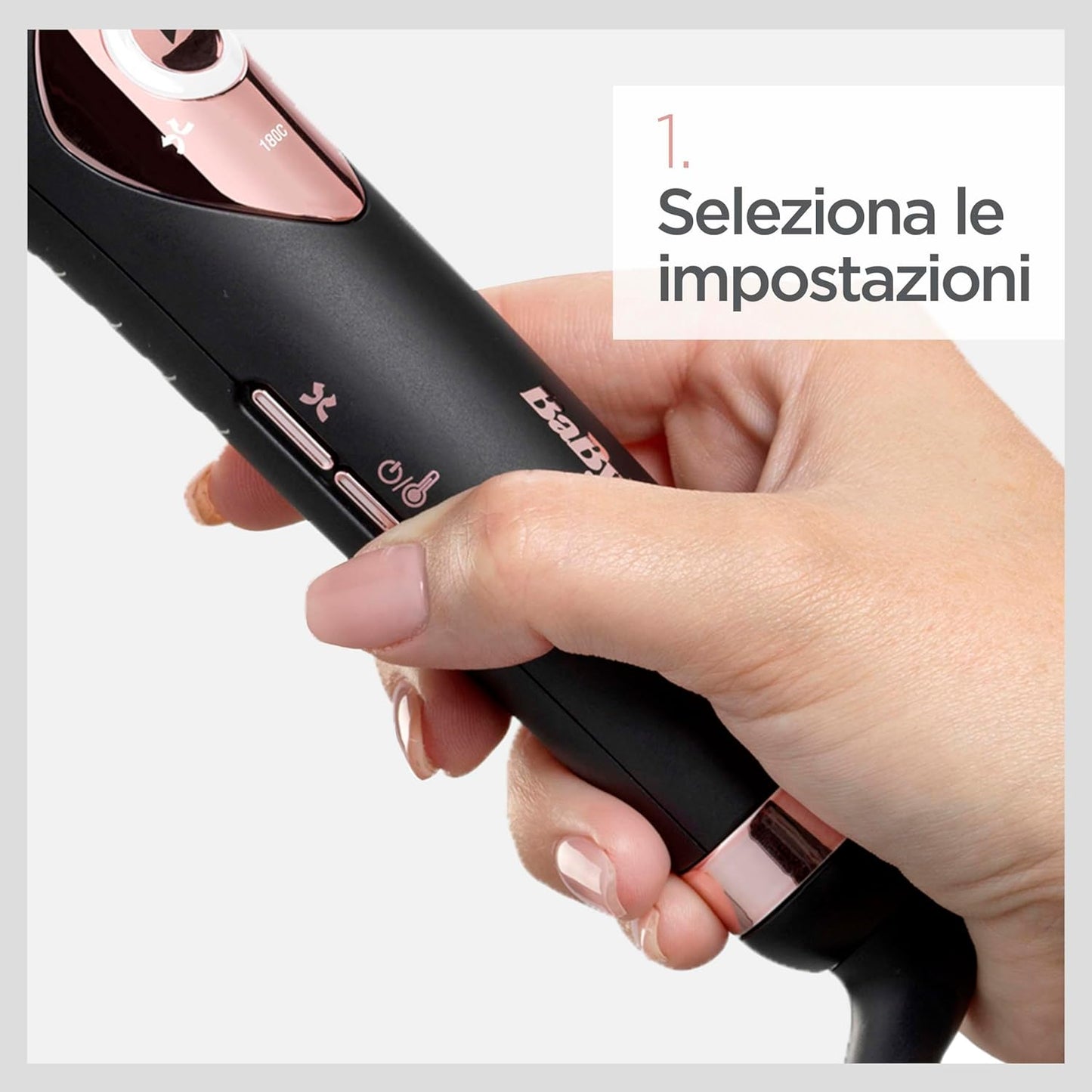 BaByliss C1031E Curl Secret Lite Automatic Curl Curl with Auto Curl Technology, Ceramic Coating, 3 Curl Directions, 5 Temp, 3 Stroke Times, Auto-Curl Technology, Multi-Voltage