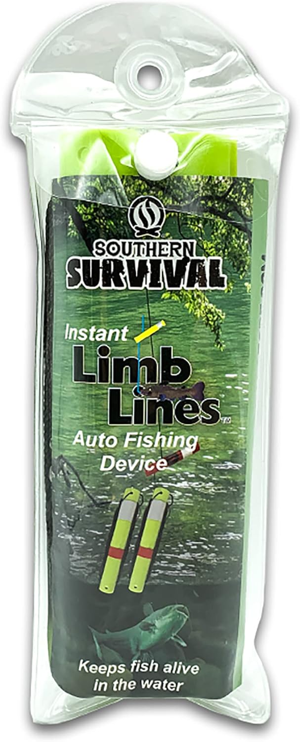 BATTLBOX Survival Fishing Kit Limb Lines Auto Fishing Device 2-Pack - Outdoor Survival Tools Camping Bushcraft Fishing - Lightweight, Compact, Easy to Use