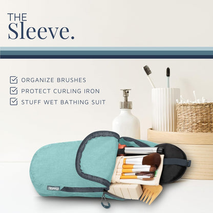 Toiletry Bag Kit Set: Hanging Travel Toiletry Bag + 311 TSA Cosmetic Liquid Bag + Ultralight Accessory Organizer Pouch, Turquoise, 3 Piece Toiletry Set