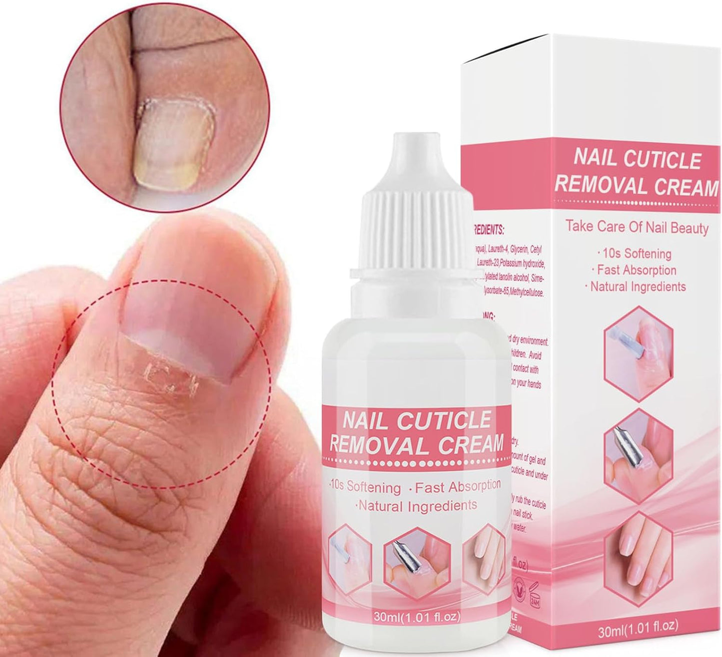 Cuticle Lotion, Cuticle Cream, Moisturizing Professional Softener Remover, Hydrating Strengthens Softens Dry Dead Skin, Nails Care Therapyfor Overgrown Moisturizer, 3.35 Inches