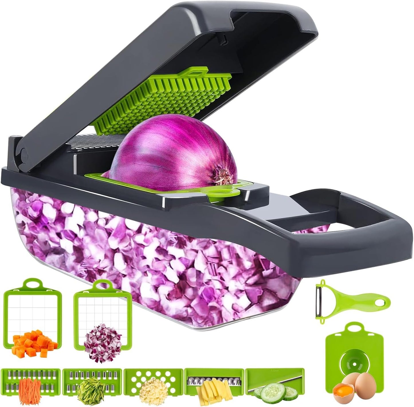 ZWLIYCHN Vegetable Chopper Cutter Mandoline Slicer Cheese Grate Onion Salad Veggie Chopper Dicer with Container Veggie Julienne Potato Cheese Grater Kitchen Tools Gadgets Hand Protector