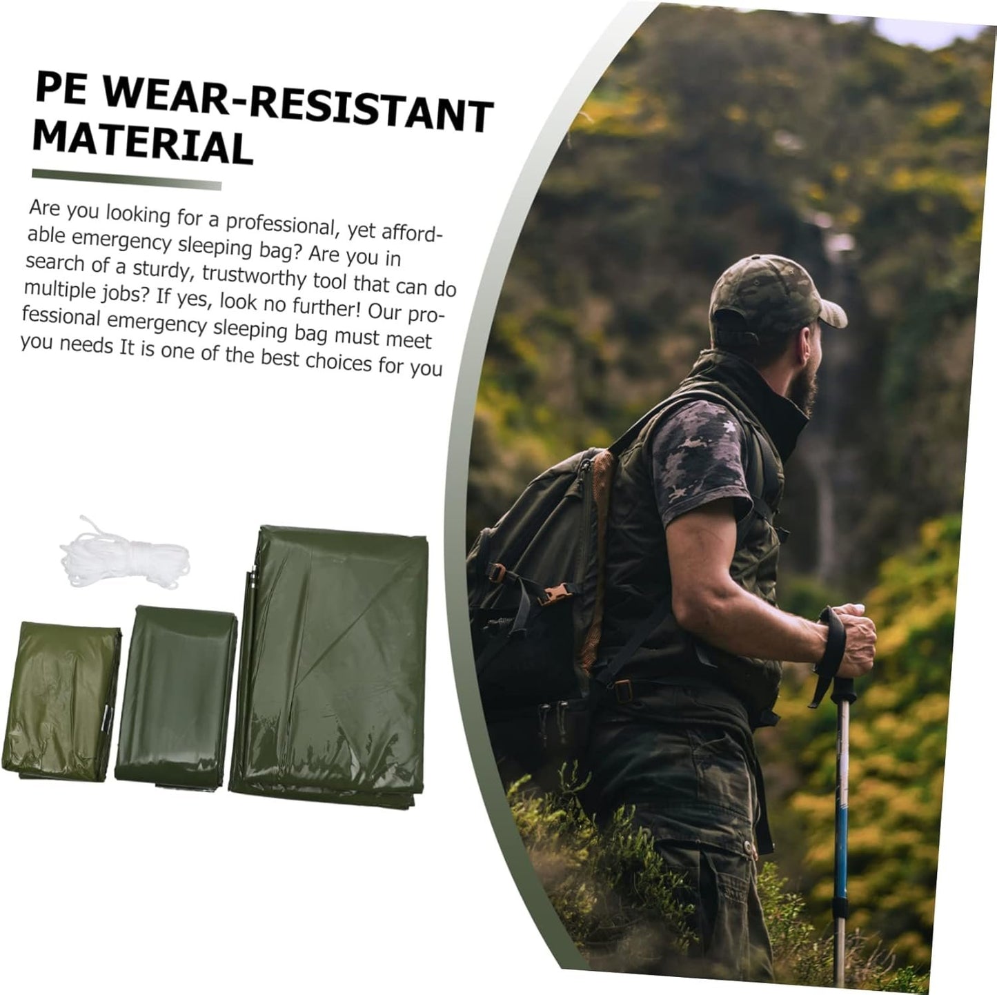 SUPVOX Emergency Tent Cooling Tarp Sack Heated Blanket Bags Emergency Equipment Thermal Liner Camping Bum Tents Pe Tear-Resistant Material Orange