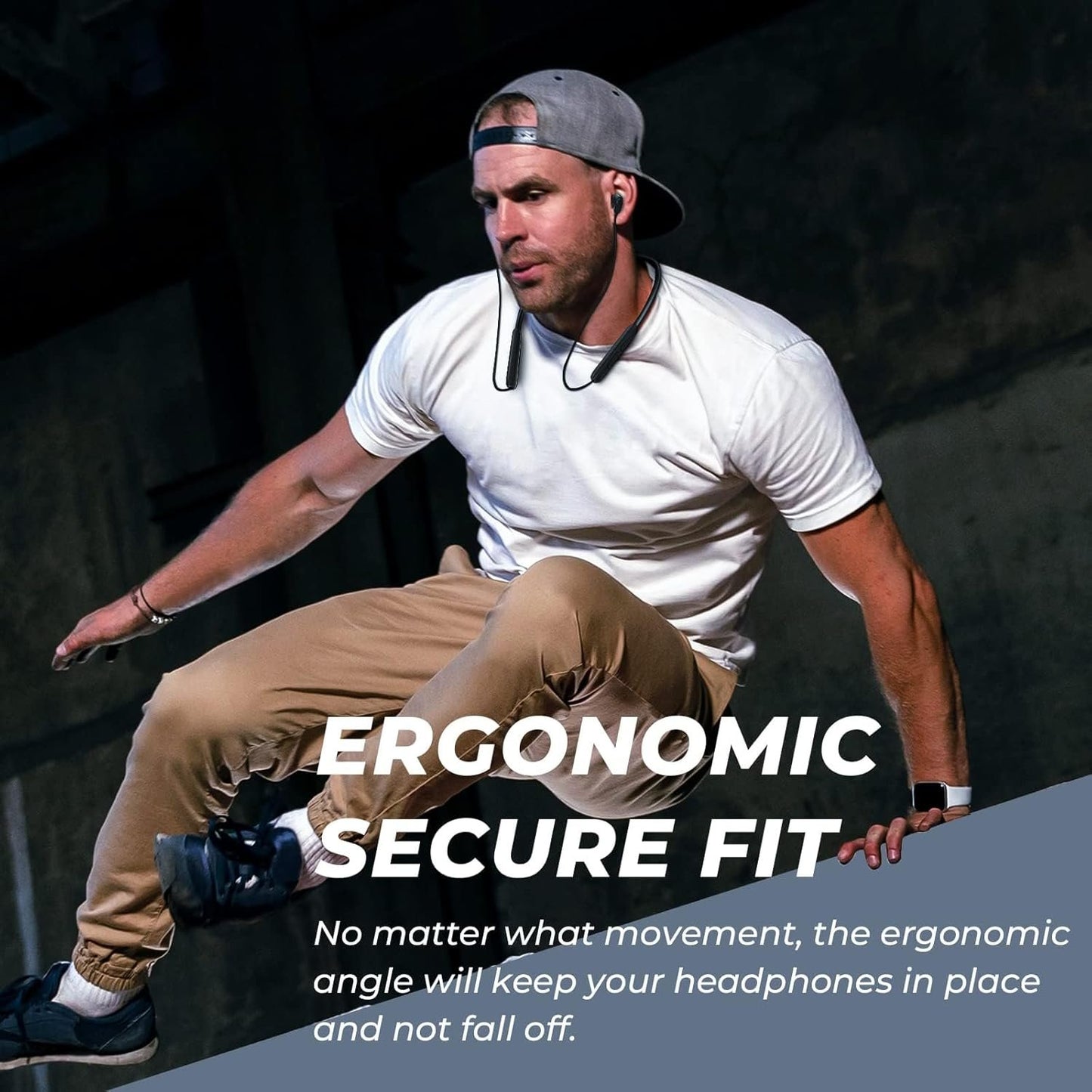 TONEMAC N18 Upgraded Bluetooth 5.2 Earbuds Wireless Bluetooth Workout Headphones, IPX7 Waterproof Lightweight Stable Fit for Sports/Gym, 20H Playtime, Superior Surrounding Deep Bass Earphones（Black）
