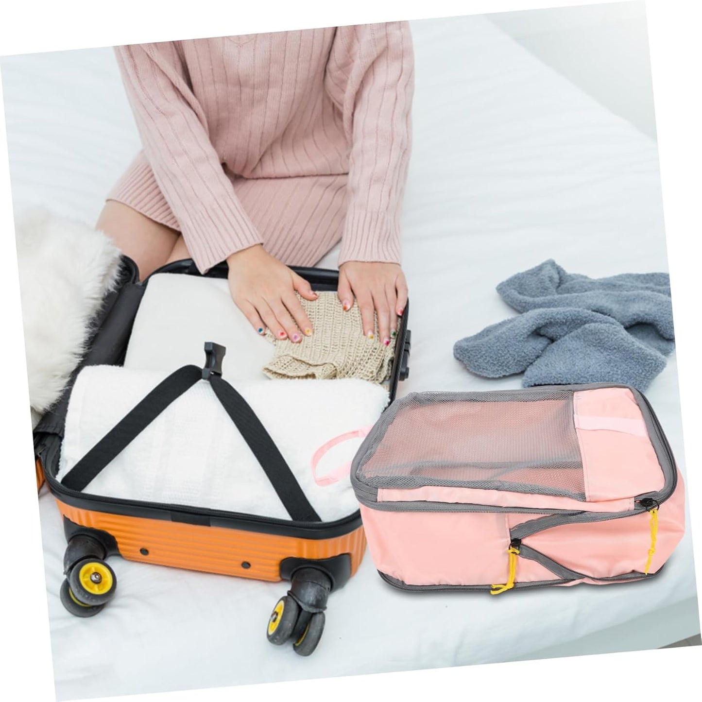 LIFKOME 3pcs Travel Packing Cubes Lightweight Compression Storage Bags for Clothes Shoes and Accessories Travel Organizers for Easy Identification and Organization Luggage