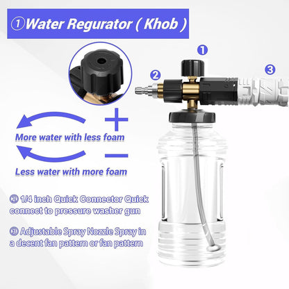 Car Soap Sprayer, Spray Nozzle Pressure Attachment Kit, Adjustable and Multi-Purpose Modes for Truck, Outdoor, Lawn, House, Car Wash, Detailing, Tire Cleaning, 7.48 x 5.91 inches