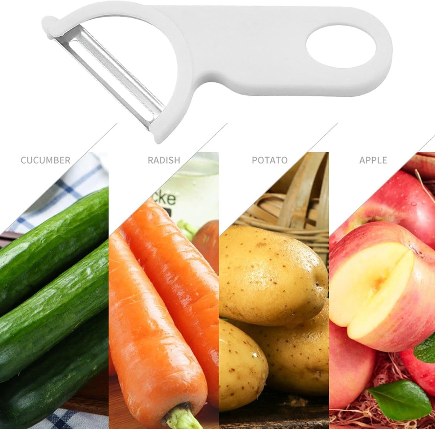 fanelod Y Pelapatate, pelapatate da cucina | Pelafrutta in acciaio al carbonio - Utensile per sbucciare a forma inclinata Gadget da cucina Affettatrice per cavolo per mele Patate Frutta Carote