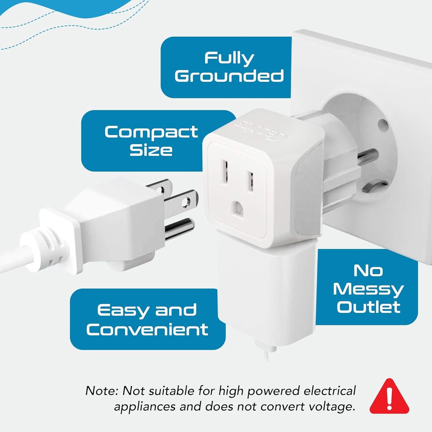 Ceptics Canada to European (Schuko) Travel Adapter (Type E/F) - Dual Input - Ultra Compact - Charge your Cell Phone, Laptops, Tablets (CT-9, 3 Pack)