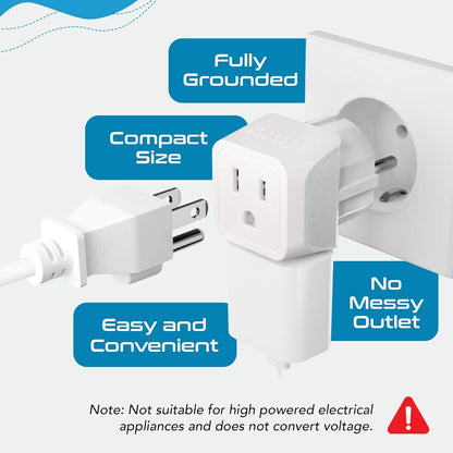 Ceptics Canada to European (Schuko) Travel Adapter (Type E/F) - Dual Input - Ultra Compact - Charge your Cell Phone, Laptops, Tablets (CT-9, 3 Pack)