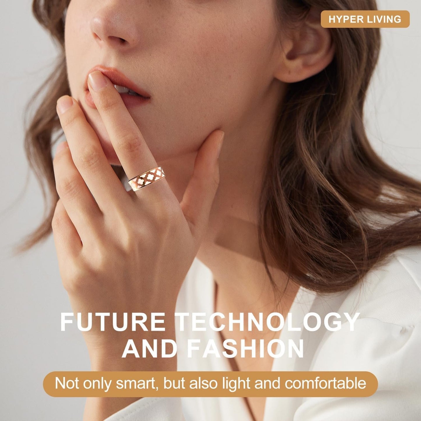 Smart Ring Sports Ring Sleep Tracker Fitness Tracker Ring Charging Box Android/iPhone Compatible Smart Ring IP68 Waterproof (8#)