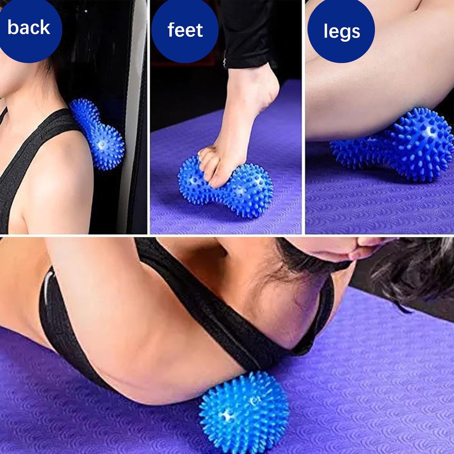 Massage Balls, Foot Massage Balls, Set of 2 Balls Hedgehog Plantar Fasciitis, Trigger Point Massage, Muscle Massager for Muscle Recovery Legs Feet Hands