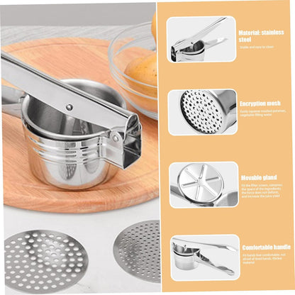Maschera di patate in acciaio inossidabile di patate ricer con pressa da frutta multiuso a 3 buche, utensili da cucina e gadget per purè di, cibi per bambini, succo di limone