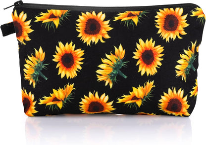Sibba Canvas Cosmetic Bag, Mini Zipper Bag, Toiletry Organizer, Cosmetic Organizer, Travel Accessories for Women and Girls, Sunflower Yellow Small, Bag Organizer
