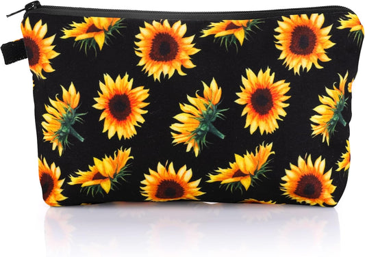 Sibba Canvas Cosmetic Bag, Mini Zipper Bag, Toiletry Organizer, Cosmetic Organizer, Travel Accessories for Women and Girls, Sunflower Yellow Small, Bag Organizer