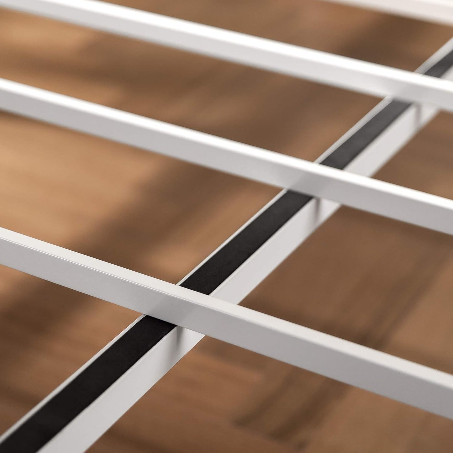 Zinus Geraldine Metal Double Bed Frame White | Steel Headboard and Footboard | Strong Steel Slats Bed in a Box