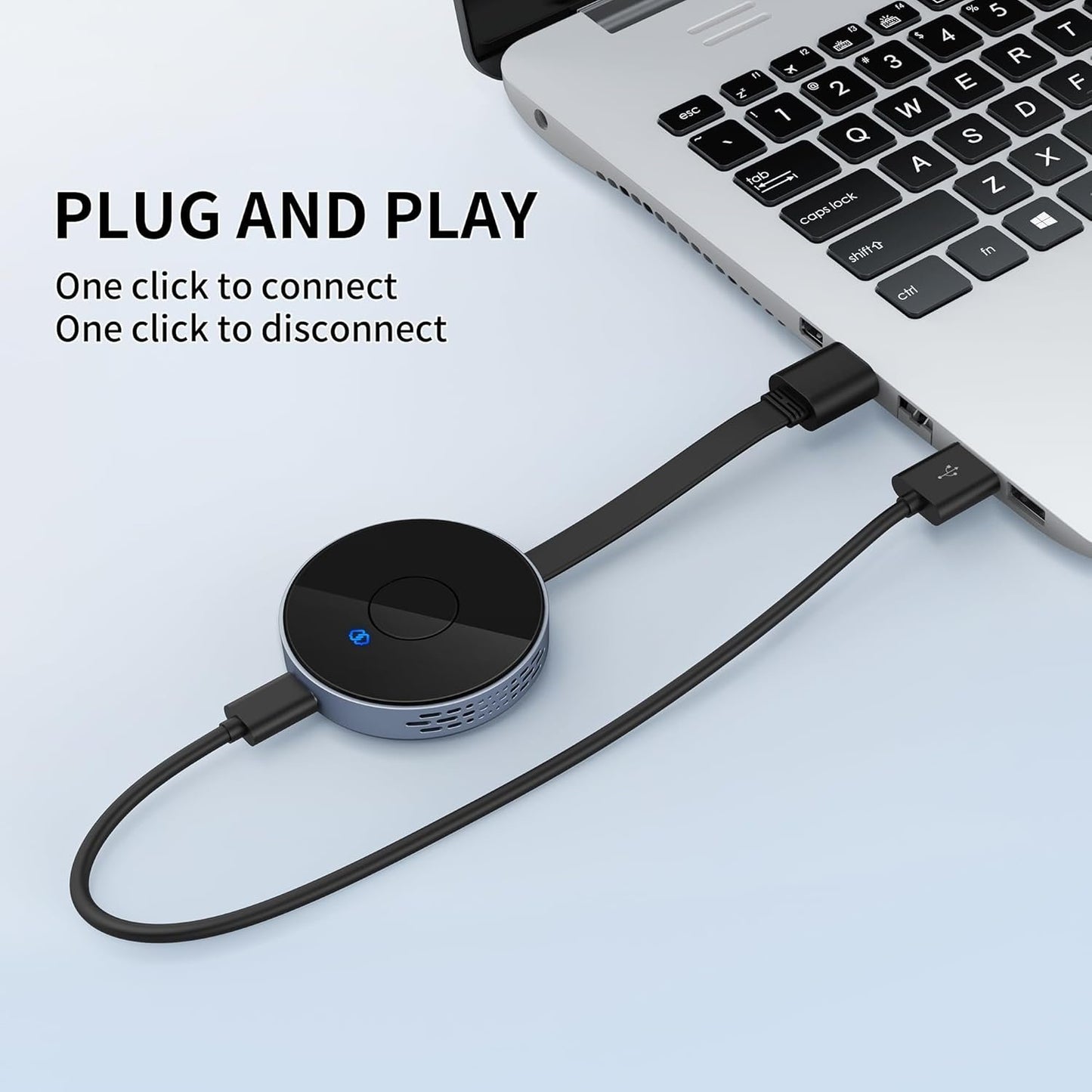 Wireless HDMI Transmitter and Receiver with Wireless HDMI Converter Dongle Adapter, Plug and Play Support 2.4/5GHz 4K Decoding Wireless HDMI Kit for Streaming Video and Audio to Monitor from Laptop/Pc